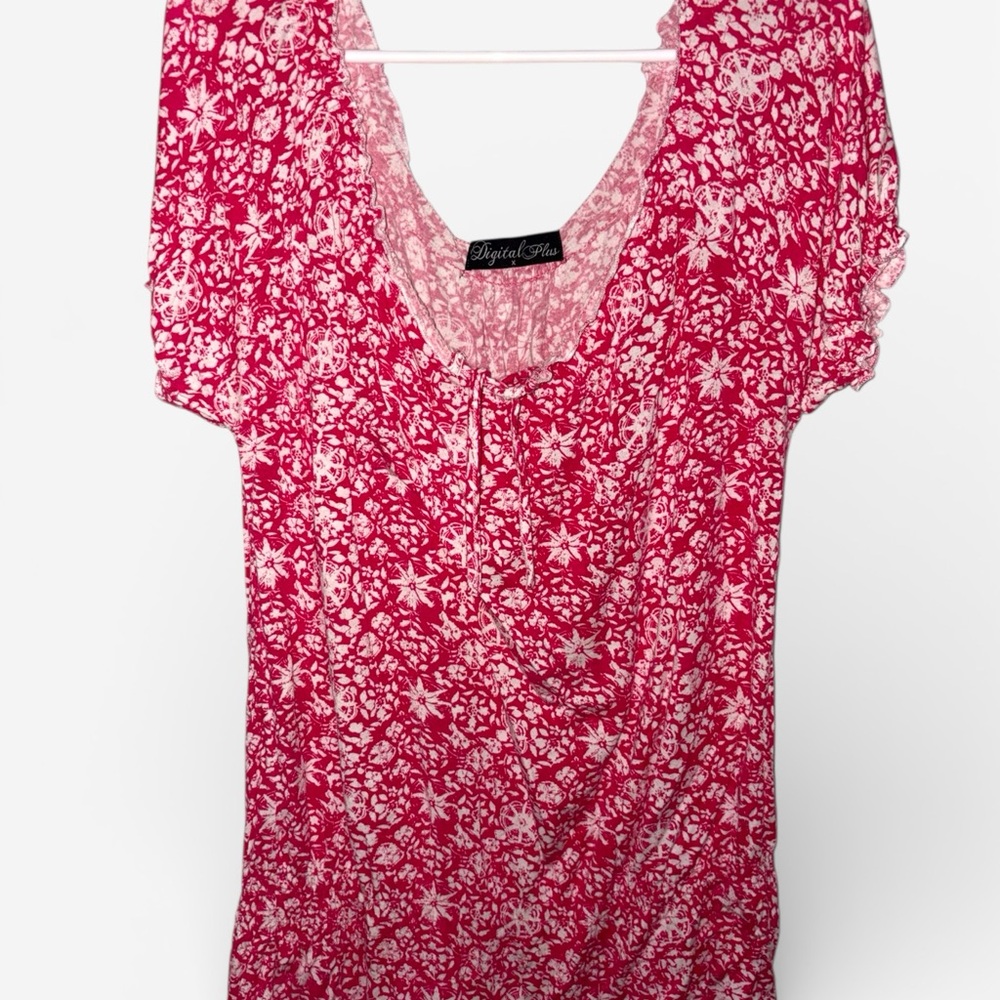 Digital Plus Pink Floral Women's Blouse Size X